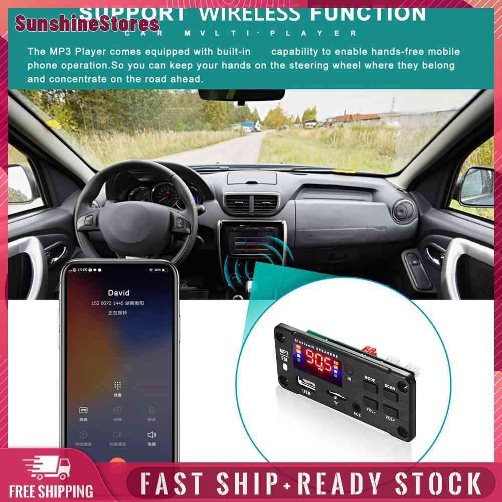 ☼Yimumiya ☼ Bản Mạch Giải Mã Máy MP3 12V Bluetooth 5.0 2 X 40W 80W Chuyên Dụng Cho Xe Hơi