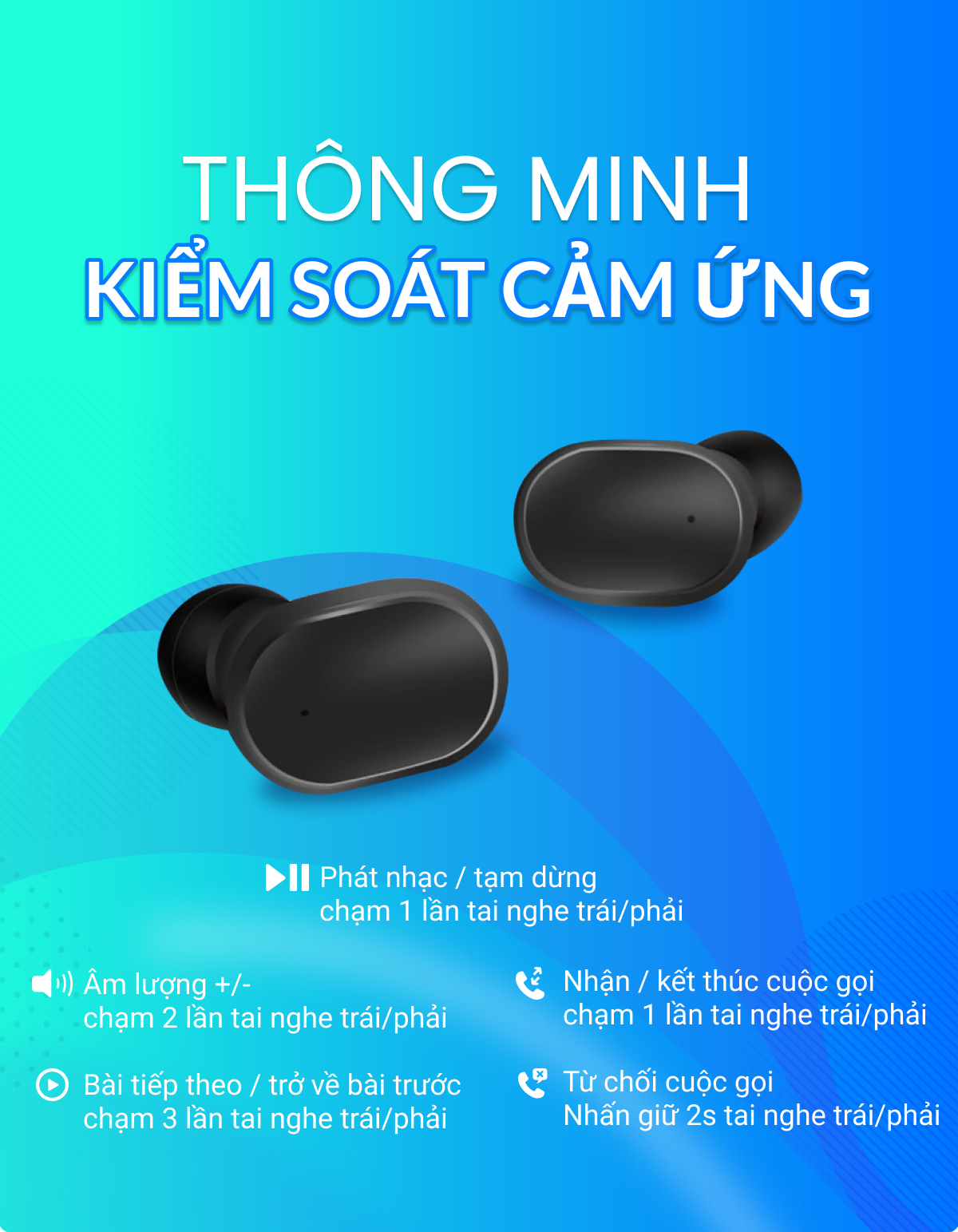 | Xuất Khẩu Mỹ - Nghe 12-15h | - Tai Nghe Bluetooth TWS Không Dây Có Mic Đàm Thoại - The Deosd TD-A200S C2-X3S - Hàng Chính Hãng