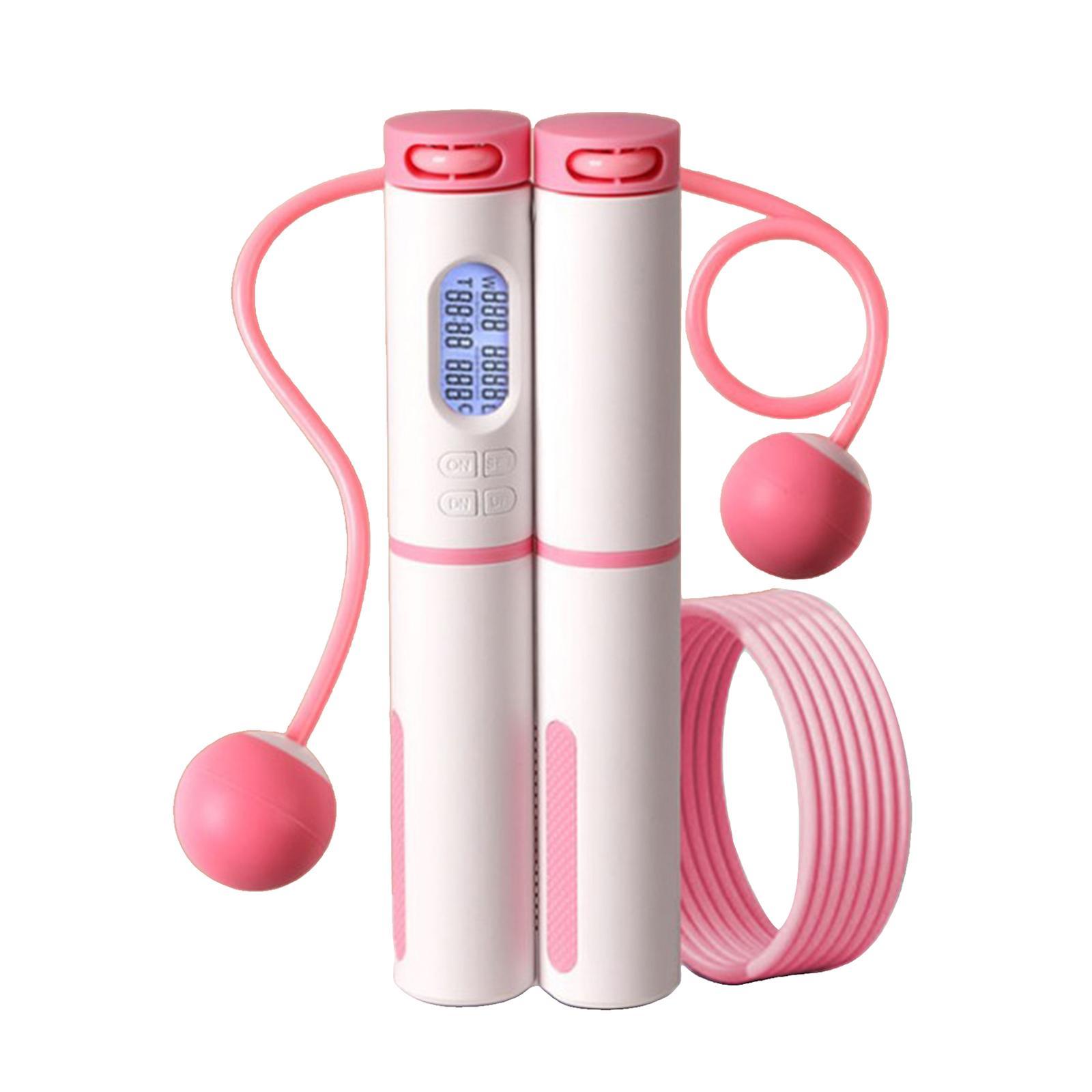 Digital Skipping Jump Rope Bearing Weighted Jumping Rope Pink
