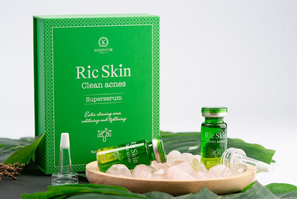 Combo ngừa mụn : Viên Uống Ric Skin Cleannes và Supper Serum Ric Skin Clear Accnes