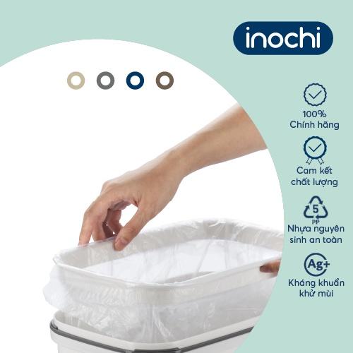 Thùng rác nắp lật Inochi - Hiro 15L Thân Trắng kem + Nắp Ghi sữa/ Xanh chàm/ Nâu café/ Be sữa