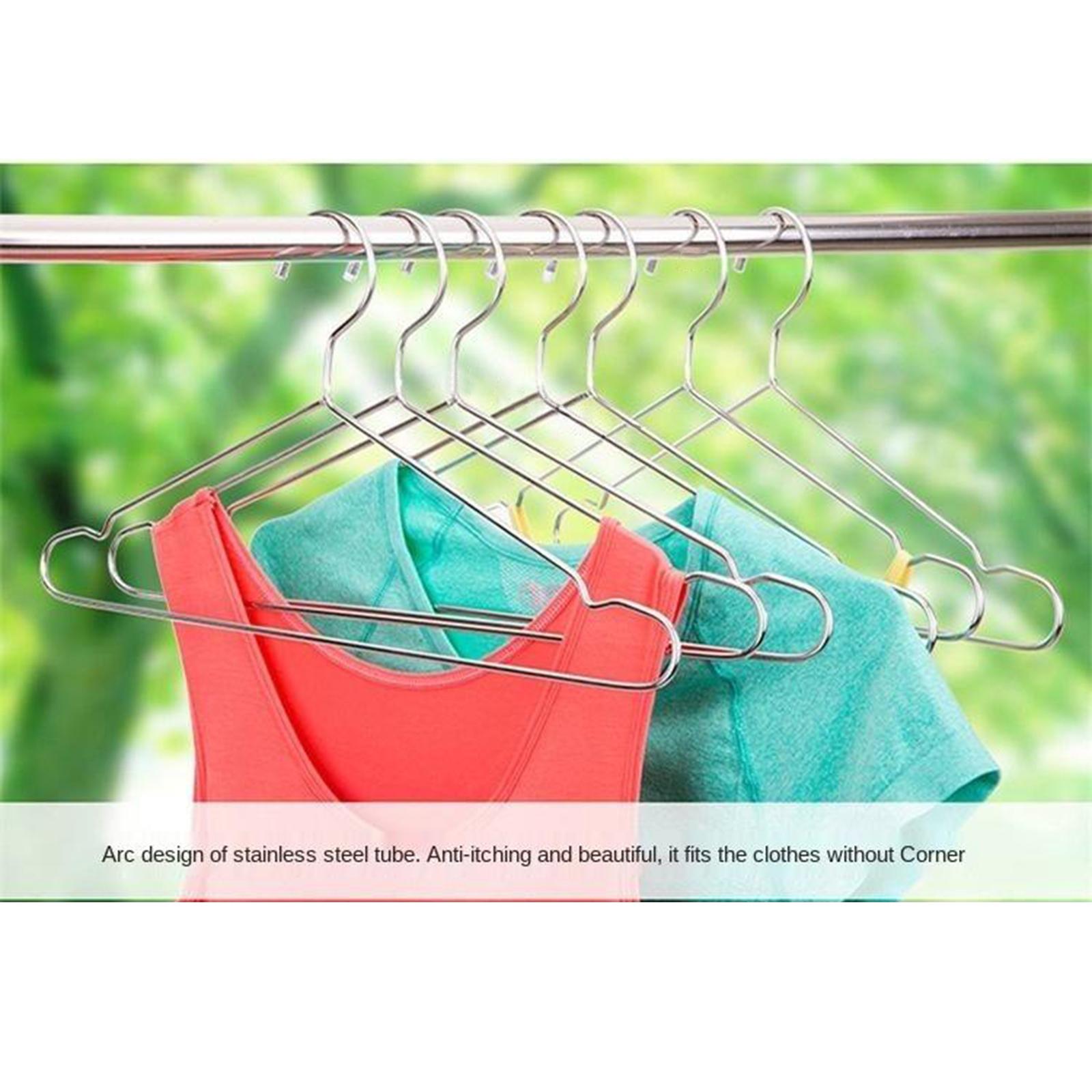 10x Anti-slip Stainless Steel Clothes Hangers Coat Clothes Hanger Rack