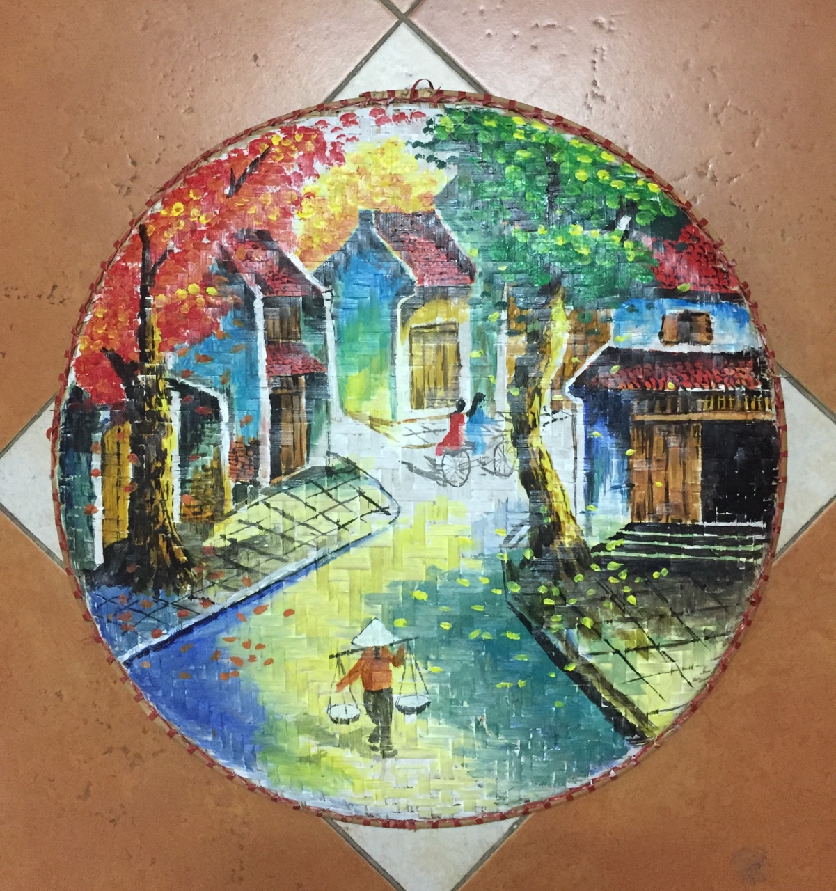 Mẹt vẽ tranh Tháp rùa Hồ gươm