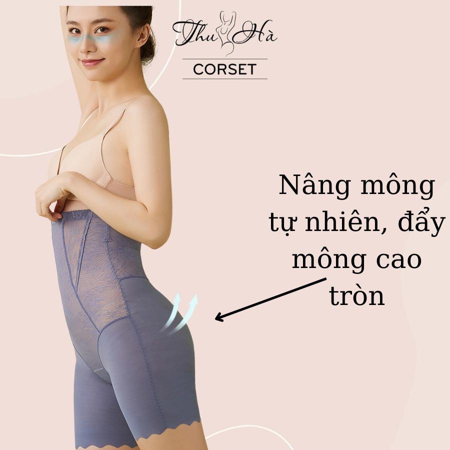Quần gen nịt bụng cao cao, chất su lạnh phối ren CAO CẤP