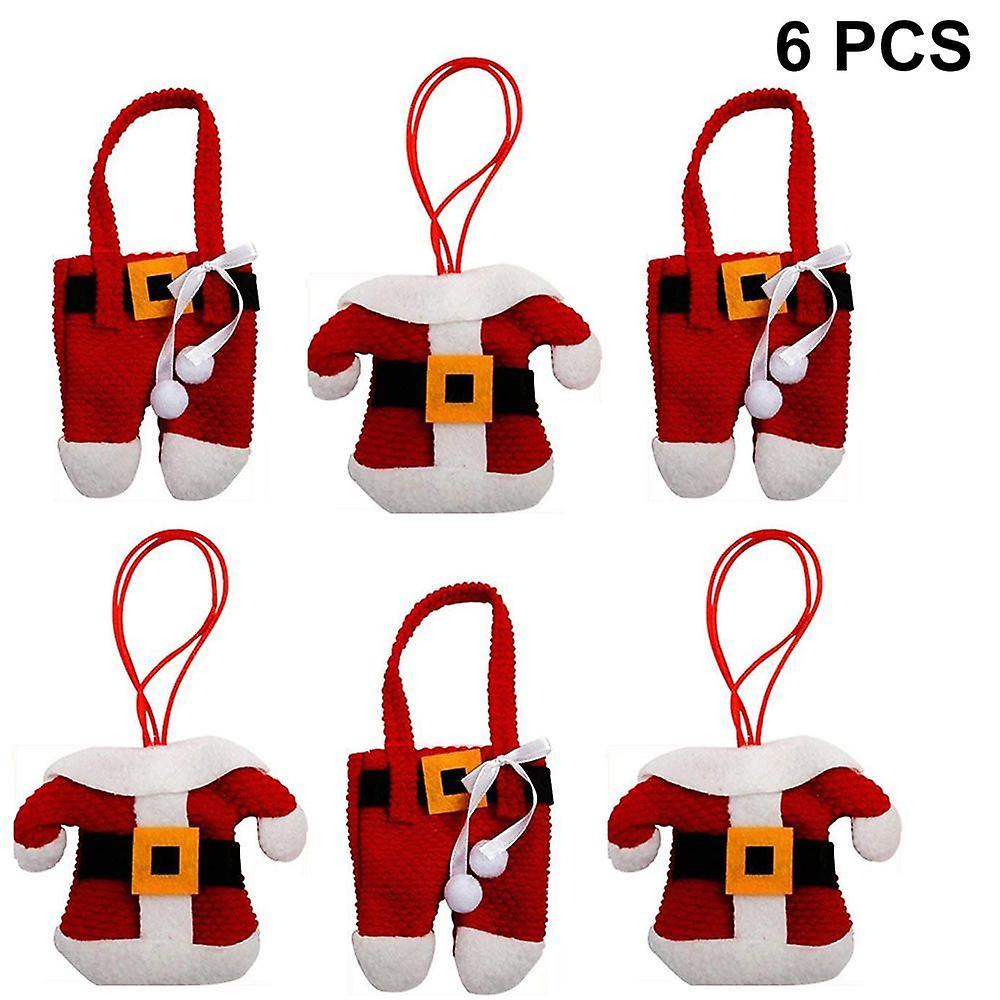 6 máy tính Giáng sinh có bộ túi Santa Claus phù hợp với dao kéo