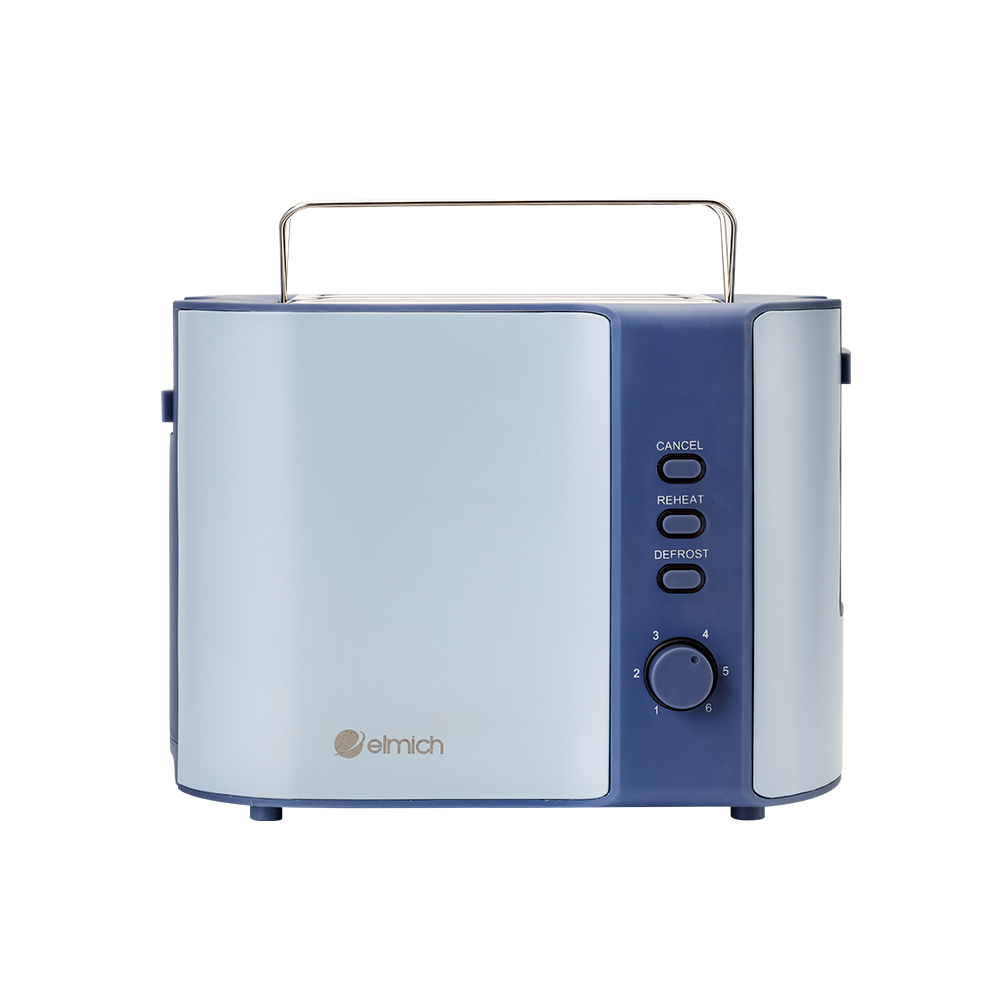 Máy nướng bánh mì Elmich TTE-8580, công suất 800W, 6 mức nhiệt điều chỉnh, 2 chế độ hâm nóng và rã đông, 1 khay treo bánh mì nướng thông minh, 2 khe nướng giúp nướng được các lát bánh có độ dày và kích cỡ khác nhau  - Hàng chính hãng