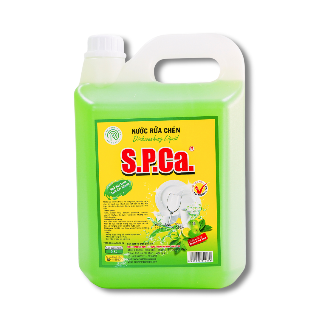 Nước rửa chén S.P.Ca 5kg - Chanh & Trà Chanh