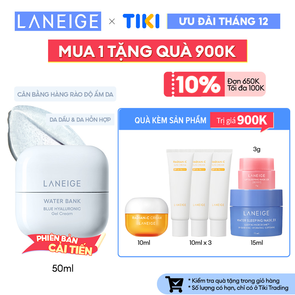 Kem Dưỡng Ẩm Dành Cho Da Dầu Và Da Hỗn Hợp Laneige Water Bank Blue Ha Cream Oily 50Ml