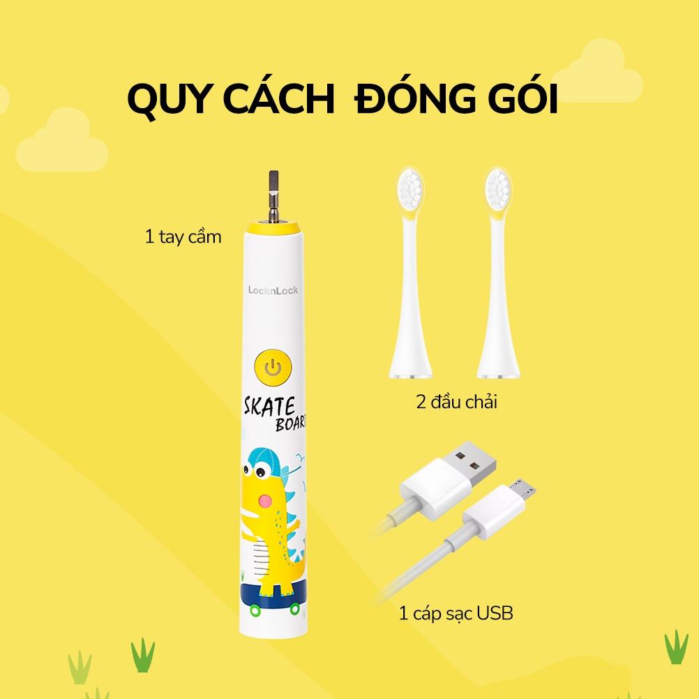 Bàn chải đánh răng điện cho bé Lock&Lock ENR226WHT 1.5W - Hàng chính hãng, khả năng chống nước và chống trượt - Hapos