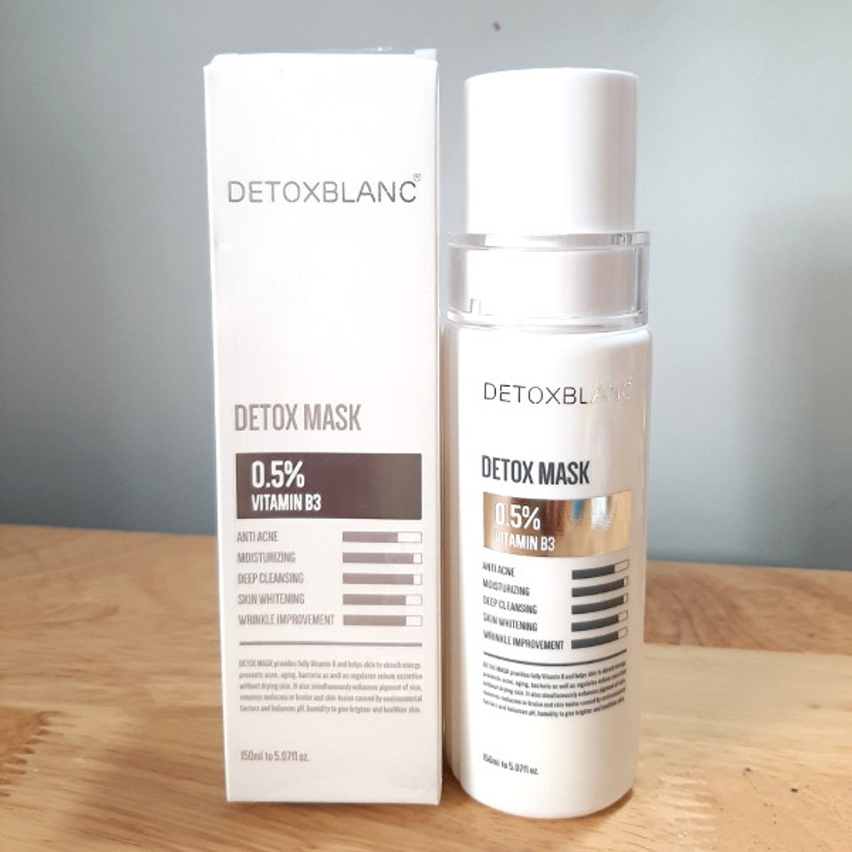 Mặt Nạ Thải Độc Trắng Da Ngừa Mụn Nám Detox BlanC: Detox Mask (mẫu mới) + tặng kèm hoa tai ngọc trai cực xinh