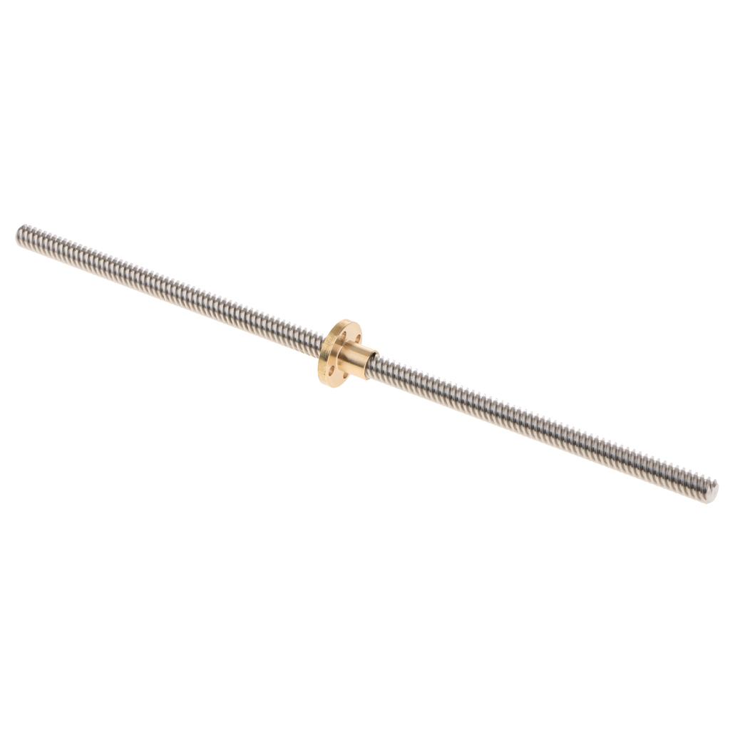 T8 Stainless Lead Screw With Copper Nut For 3D Printer Kit Parts Dia 8mm