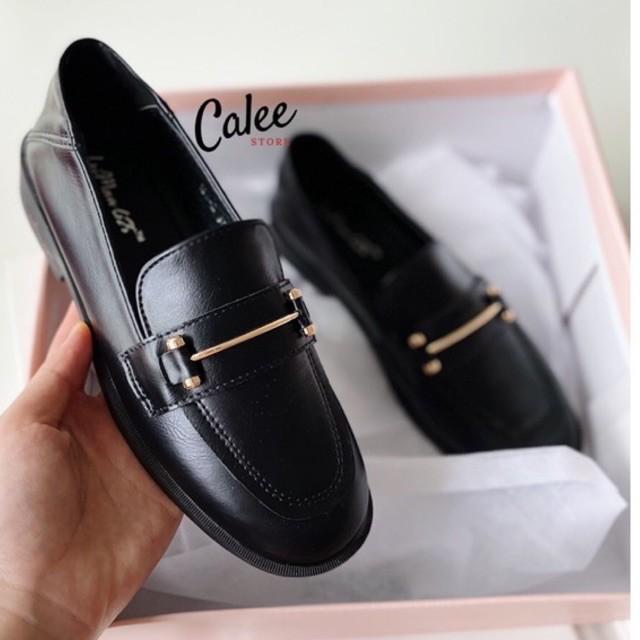 ẢNH THẬT VIDEO MỚI VỀ Giày Moca Loafer bệt văn phòng giày lười da mềm nữ 3cm có sẵn đen nâu