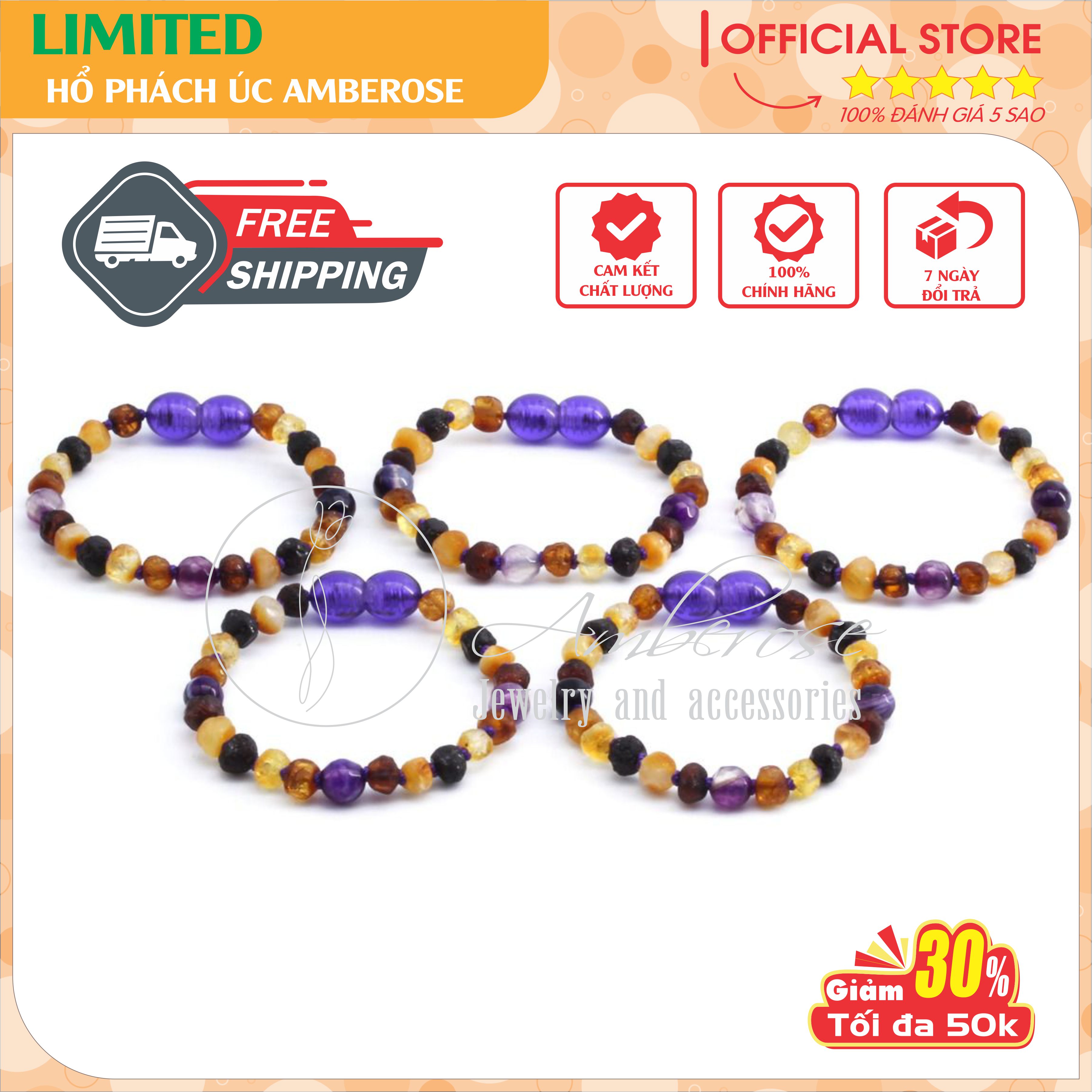 Bộ Vòng Hổ Phách Amber Úc Cho Bé 0 - 10 tuổi SABLMT922