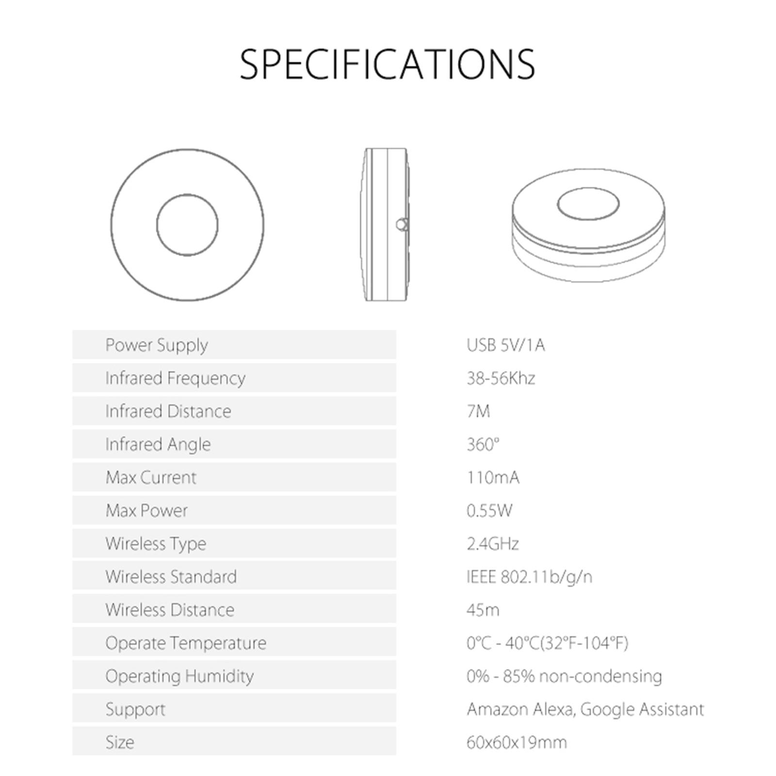 Tuya Universal Smart 2.4G WiFi IR Remote Control For Alexa Google Home Voice Control Infrared Smart Home Automation