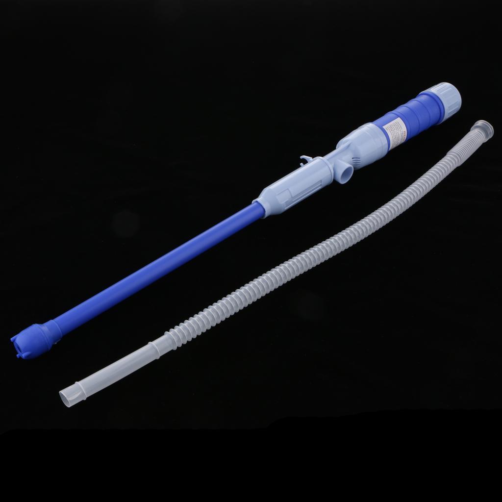 Auto Manual Hand Siphon Syphon Liquid Transfer Pump Pipe Oil Water Tank Blue