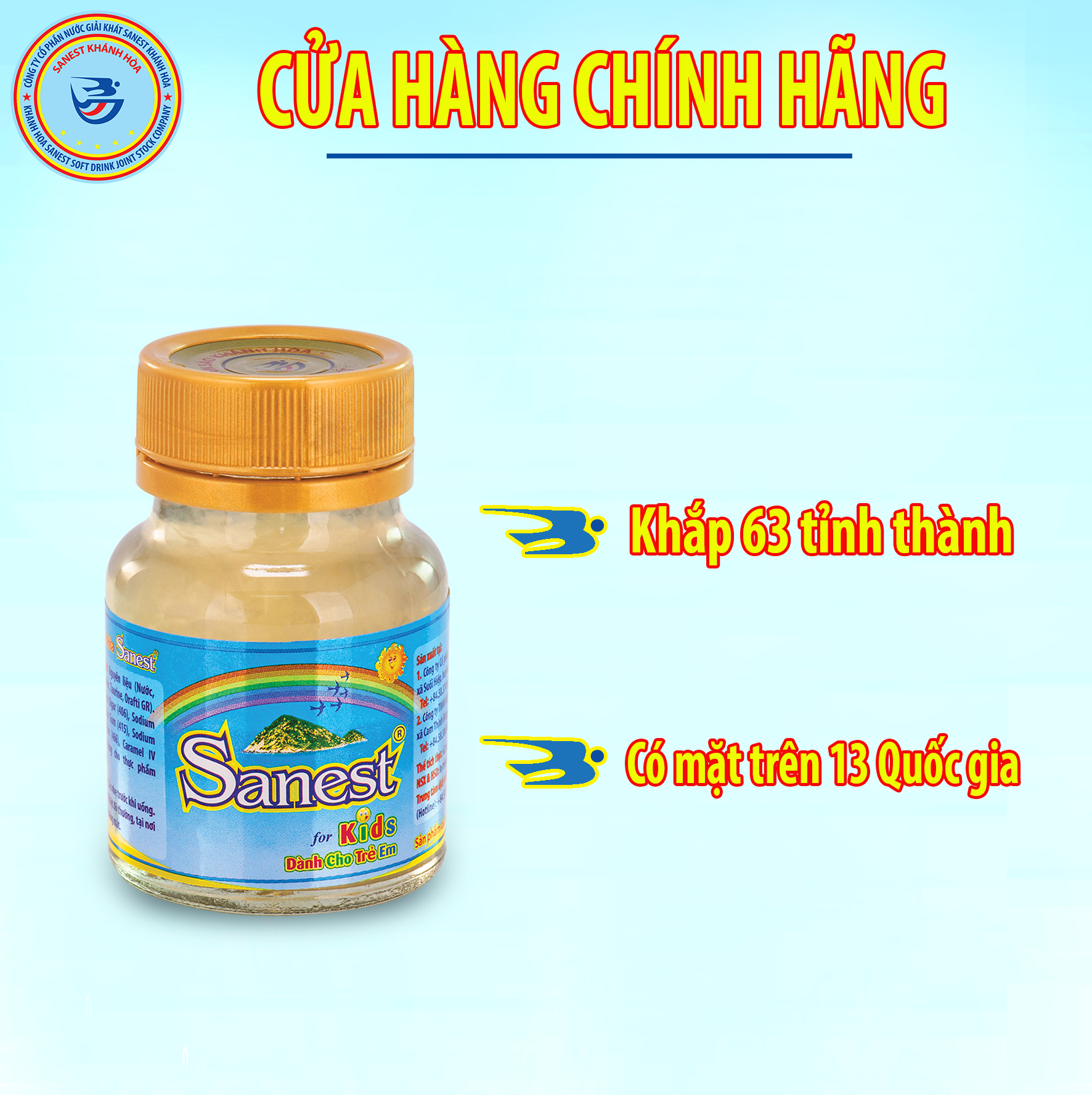Nước Yến sào Khánh Hòa Sanest dành cho trẻ em - Đóng lọ 62ml