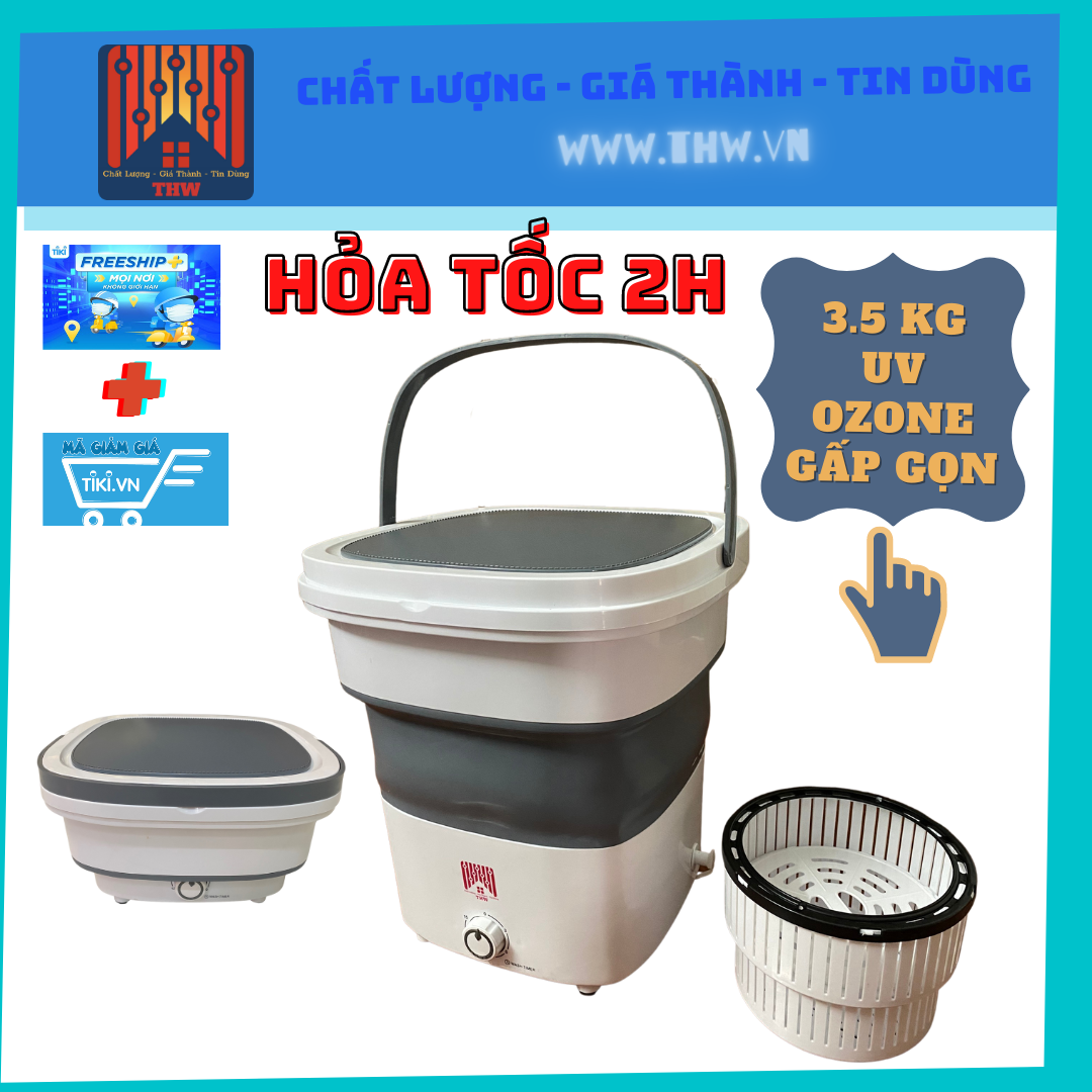 Hình ảnh |THW-HCM| Máy giặt mini gấp gọn THW35 nhập khẩu chính hãng xuất USA