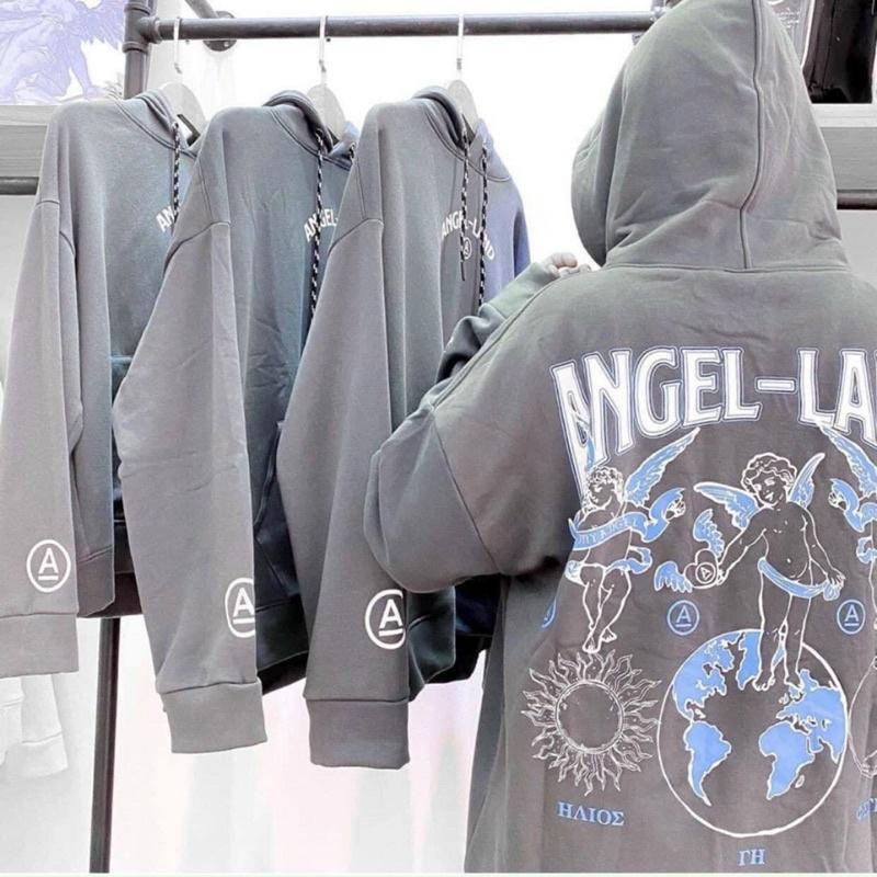 Áo Hoodie Nỉ Ngoại Form rộng Unisex Nam Nữ Couple Angel