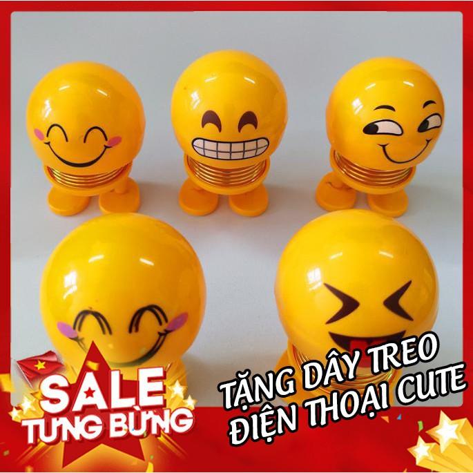 Combo 3 Thú Nhún Emojji con lắc lò xo - Cỡ To - Biểu Cảm Emoji Hàng Đóng Hộp - Tặng Kèm Dây Treo Vbán nghỉ nghỉ