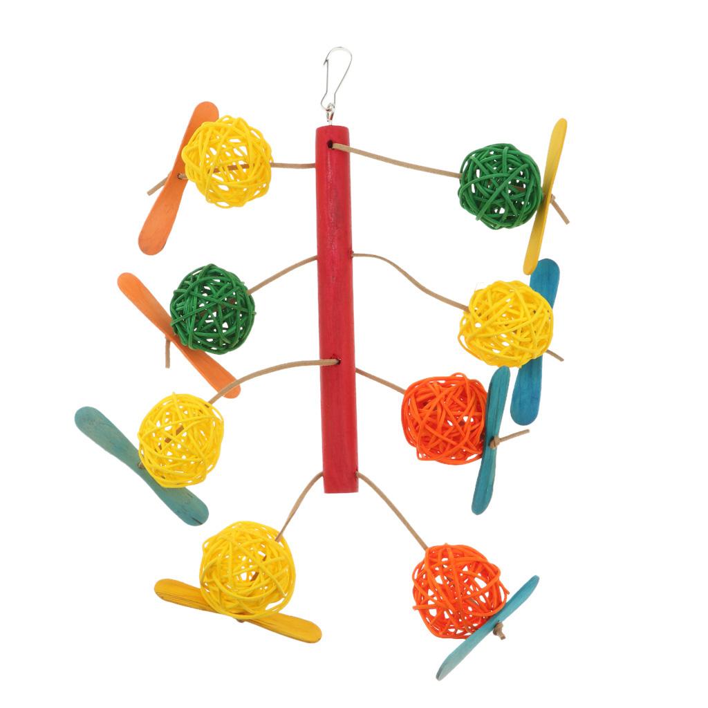 Pet Bird Cage Swing Bite Pulling Toy Parrot Rattan Ball Toys Parakeet Cockatiel