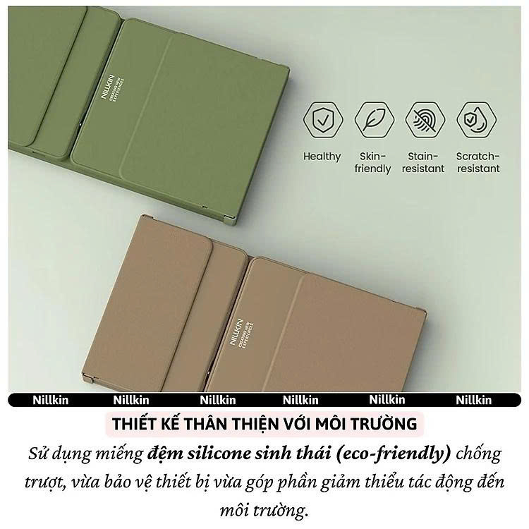 Bàn phím gấp gọn di động không dây bluetooth V5.2 tích hợp trackpad &amp; phím số hiệu Nillkin Cube Pocket - Nhỏ gọn, mỏng nhẹ, phím tắt thông minh, hỗ trợ Androids &amp; iOS, gõ thoải mái cho iPad cho iPhone, máy tính bảng, cho macbook, laptop - hàng nhập khẩu