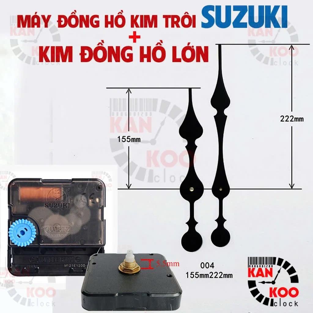 Máy Đồng Hồ Treo Tường Kim Trôi Xịn Suzuki, Bánh Xe Xanh (Trục Nhỏ 3mm/5mm) – Chạy Giờ Chính Xác, Bền Bỉ