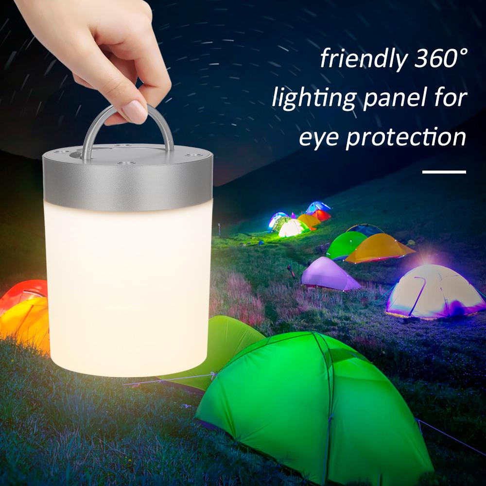 Portable Night Light USB Rechargeable Dimmable Warm White & Color Changing RGB Touching Control Bedside Table Desk Lamps