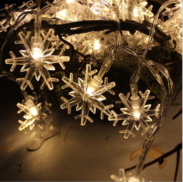 Đèn Led Trang Trí Bông Tuyết Dài 6M - 40 Bóng Trang Trí Noel Lễ Tết