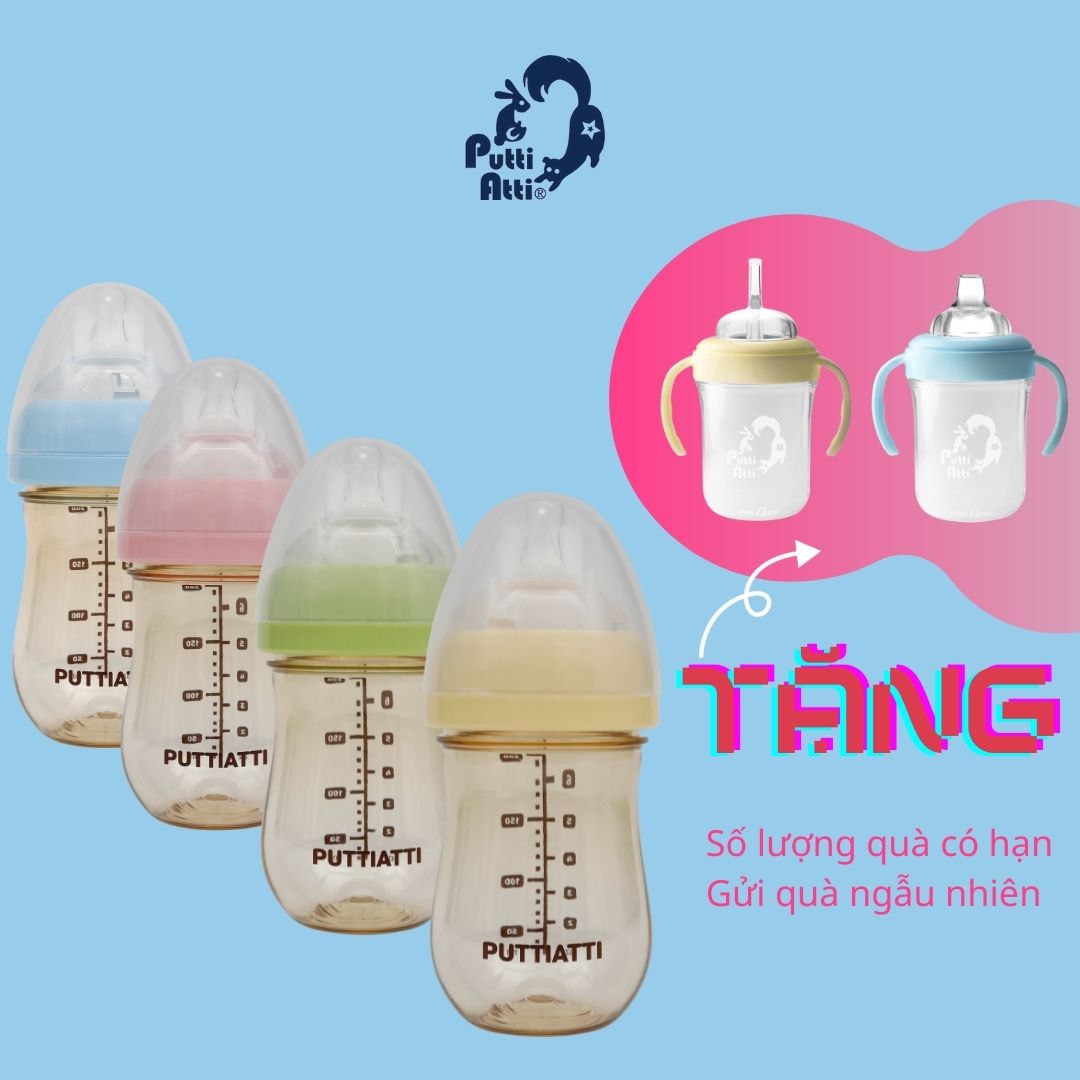 Bình sữa PPSU Putti Atti Hàn Quốc cao cấp cho bé yêu - 200ml/270ml [ TẶNG CỐC TẬP UỐNG ]