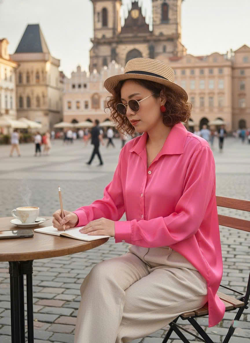 Áo Sơ Mi Tay Dài Dáng Rộng Oversize thời trang thiết kế Hity Top240