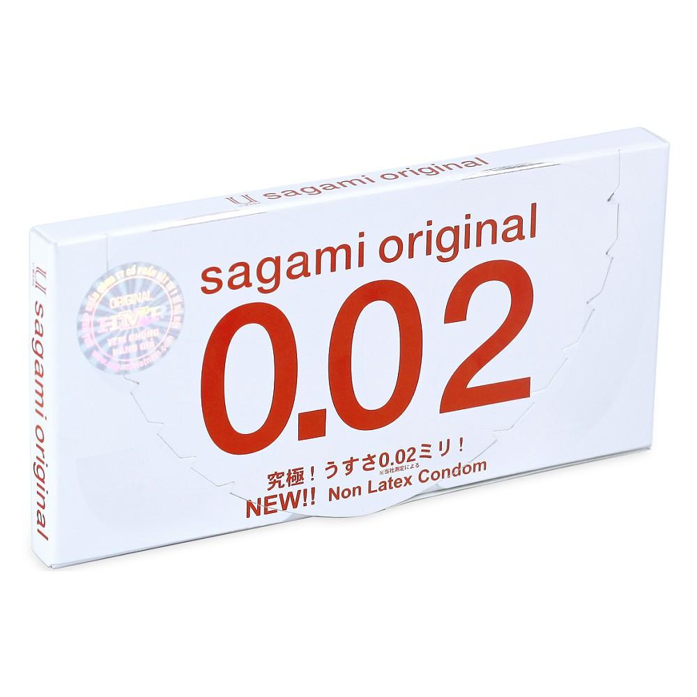 Bao Cao Su SAGAMI ORIGINAL 0.02 Cao Cấp SIÊU MỎNG Hộp 2 cái., Che tên sản phẩm