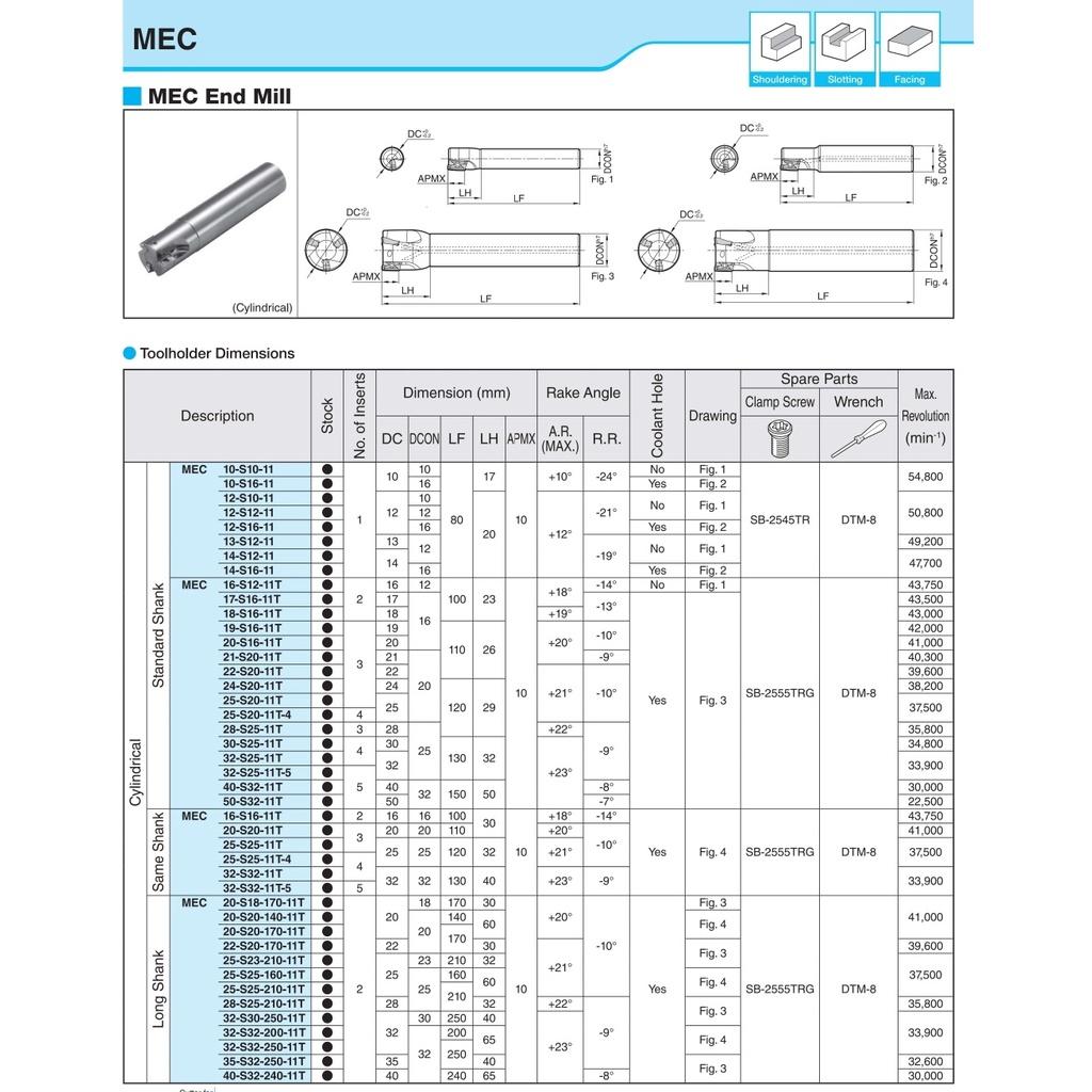 Cán dao phay D16 Kyocera Model MEC20-S16-11T