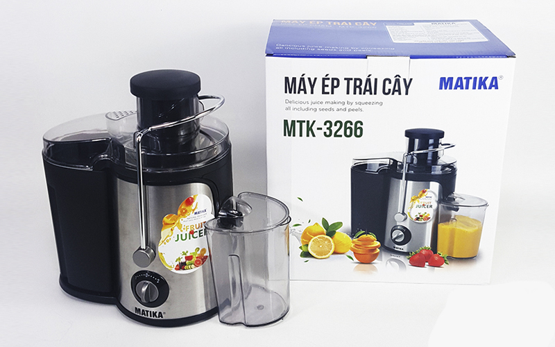 Máy Ép Trái Cây Matika MTK-3266 Công Suất Lớn 600W Lưỡi Dao Inox Bền Bỉ -Hàng Chính Hãng