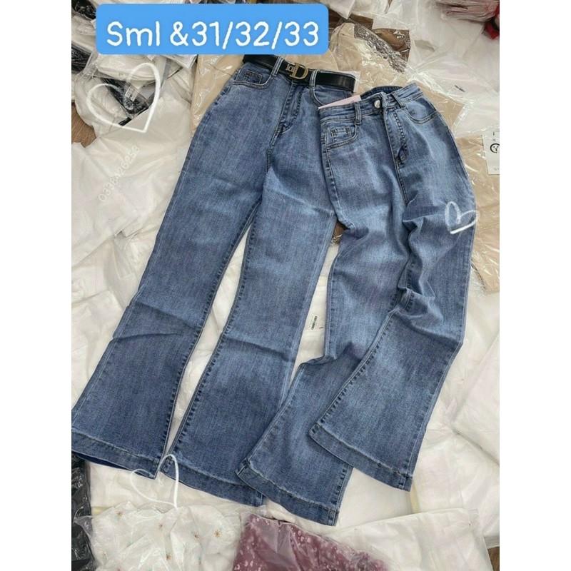 HOT.QUẦN LOE DÁNG DÀI XANH jeans Size ĐẠI LAI CUỐN- Nguyễn Na shop chụp