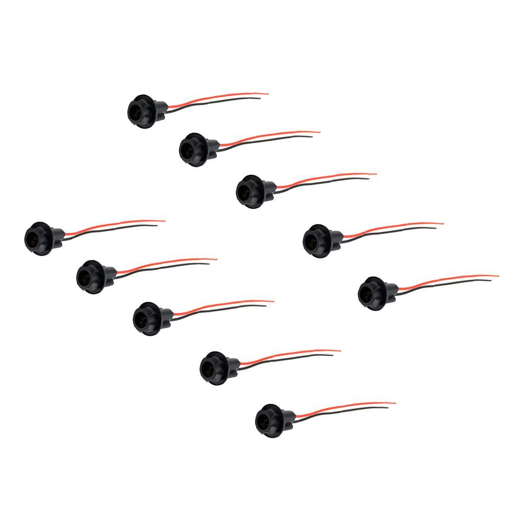 10 Pieces T10 5050 Bulb Socket Holder Connector Pre-wired Adapter