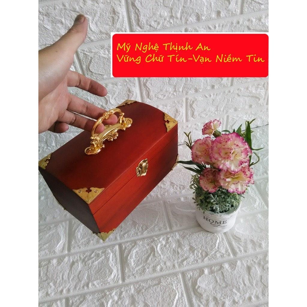 Hộp đựng dấu công ty loại đựng 2-4 dấu tùy loại gỗ hương cao cấp - BẢO HÀNH 10 NĂM