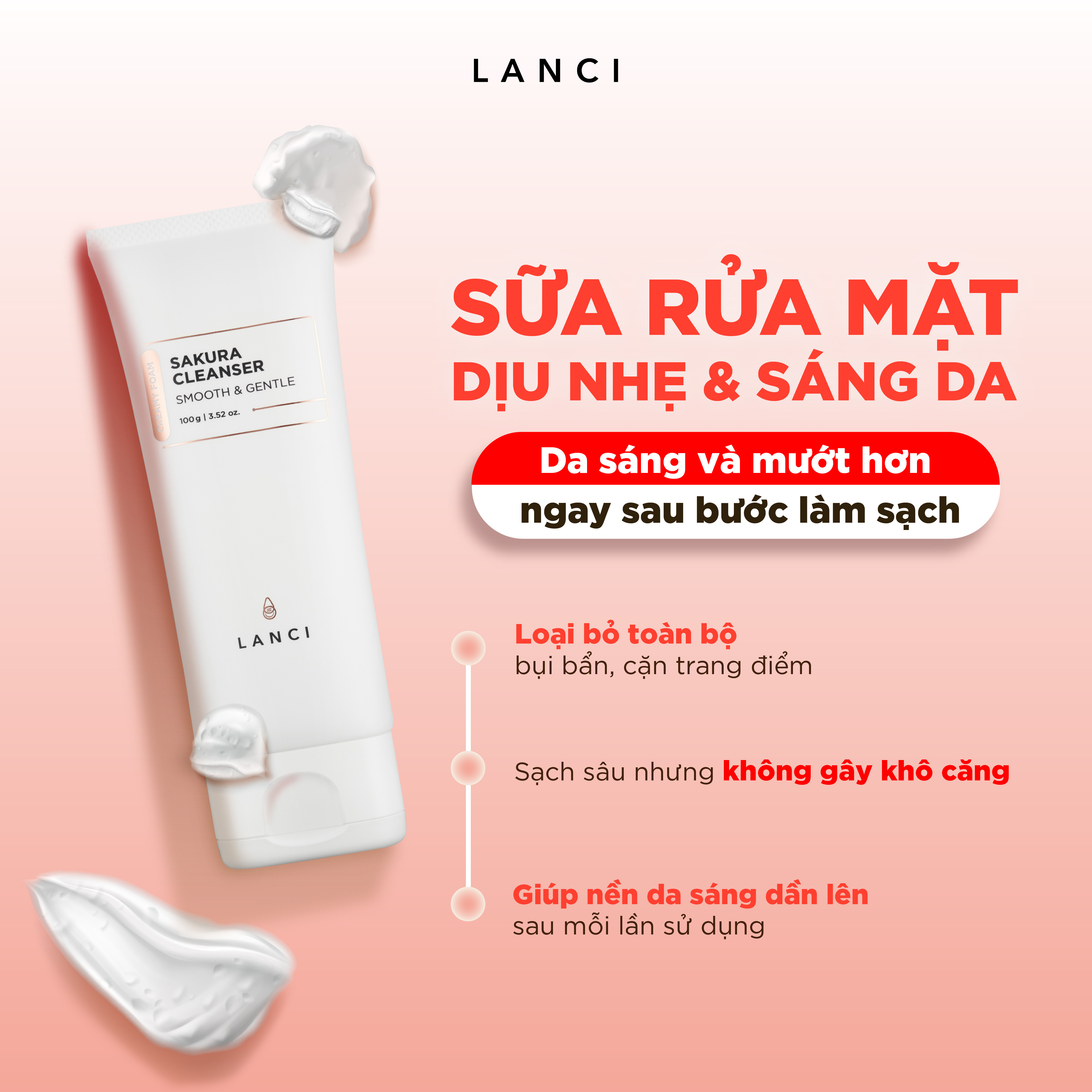 Combo Làm Sạch Chuyên Sâu LANCI Sạch Mướt (Sáp Tẩy Trang 100g + Sữa Rửa Mặt 100g)