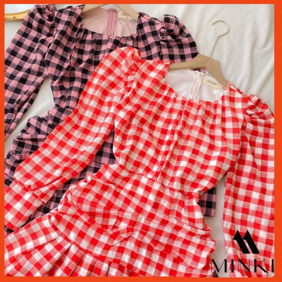 ĐẦM KẺ BODY ĐUÔI CÁ - CHẤT LIỆU VOAN COTTON NHẬP KHẨU - MÀU KẺ NÂU/ KẺ ĐỎ/ KẺ TÍM - HÀNG THIẾT KẾ _HOT