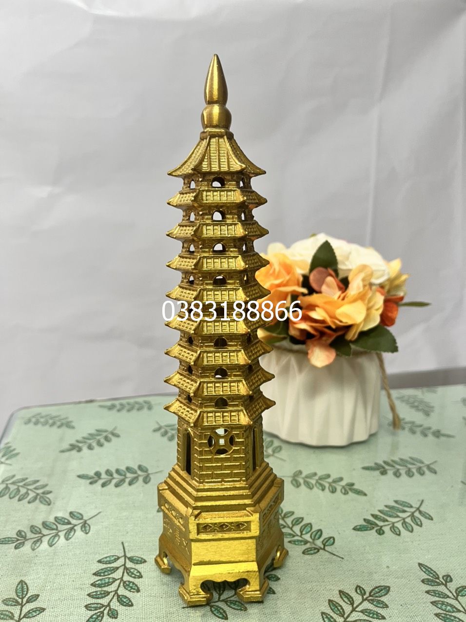 Tháp văn xương 9 tầng bằng đồng 18cm