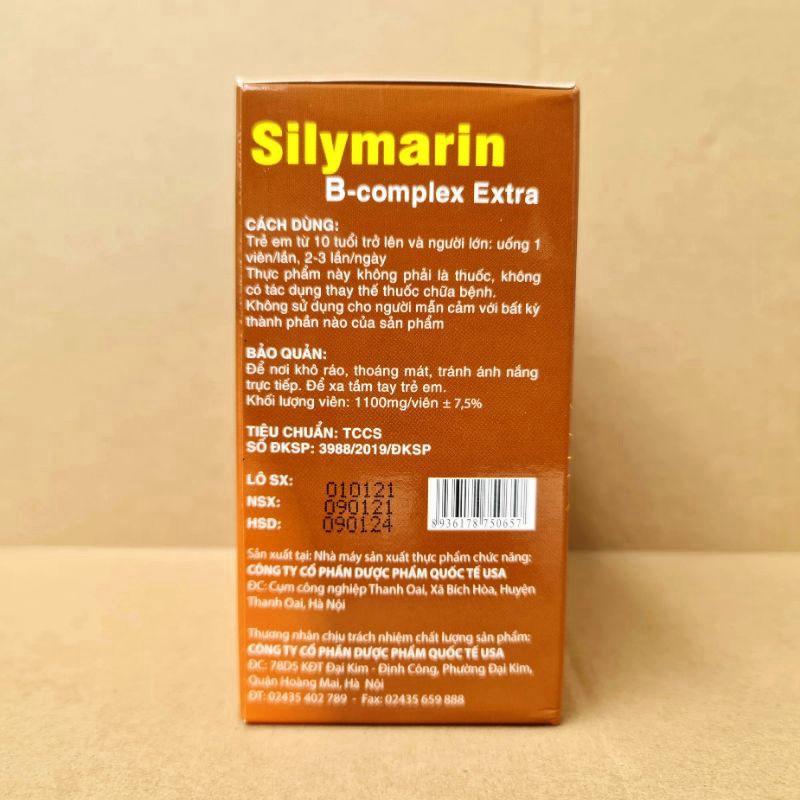 Silymarin B-complex Extra giúp tăng cường giải độc gan, mát gan