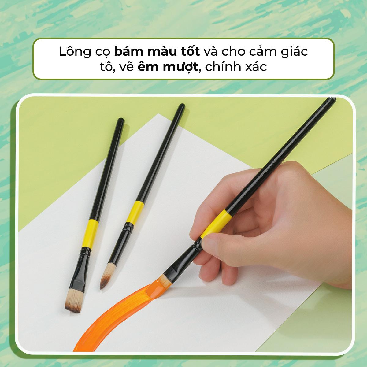 Bộ 5 Cọ Vẽ Màu Nước Đầu Filbert - Colokit BRW-C005