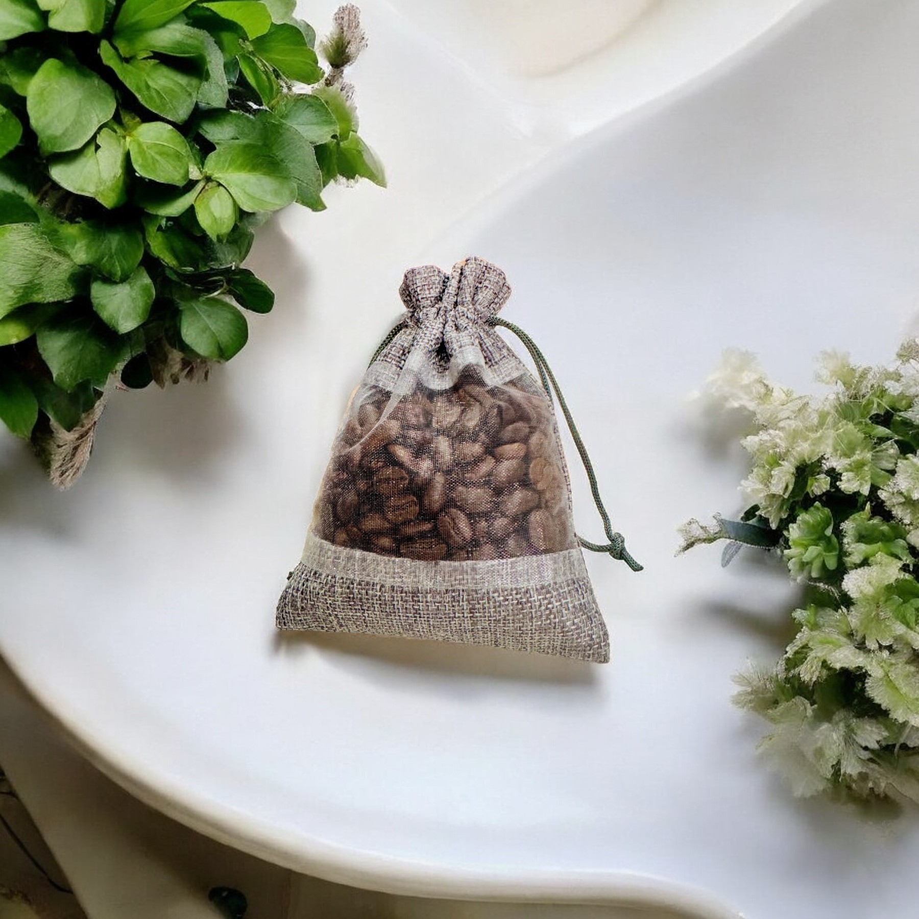 Túi Thơm Cà Phê Treo Xe Ô Tô Đất Cà Phê 60g - Hương Thơm Tự Nhiên, Khử Mùi Hiệu Quả