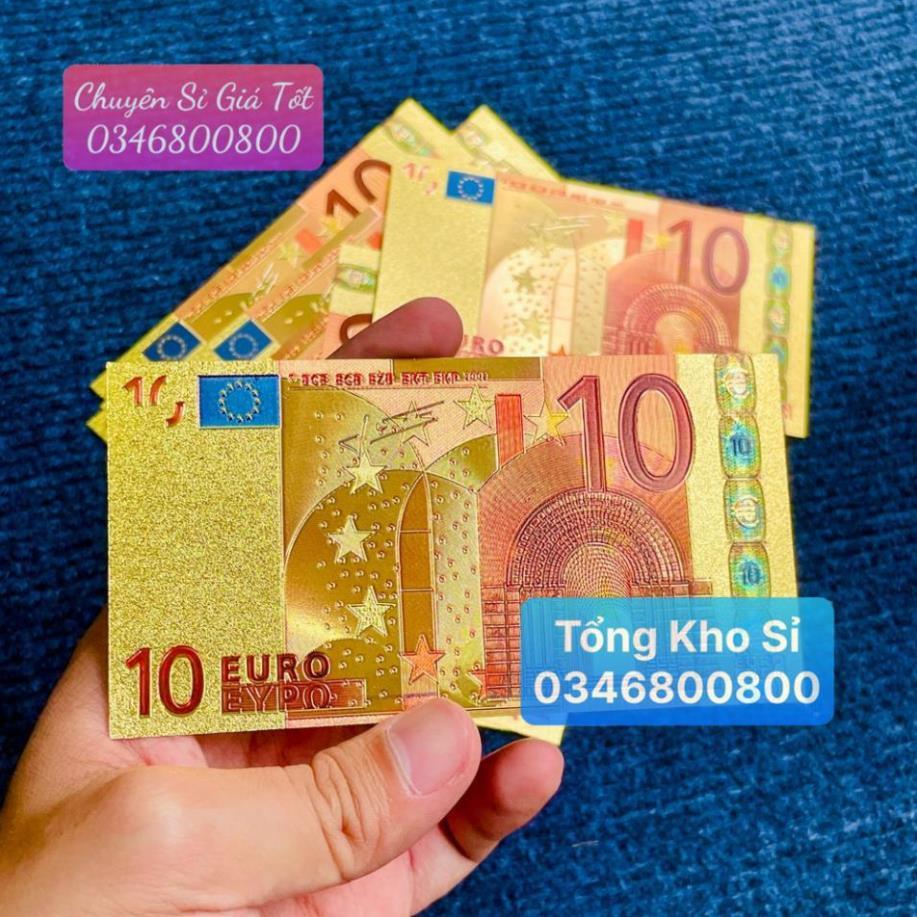 Tờ Tiền Kỉ Niệm 10 EURO Plastic Mạ Vàng Lì Xì Tết May Mắn