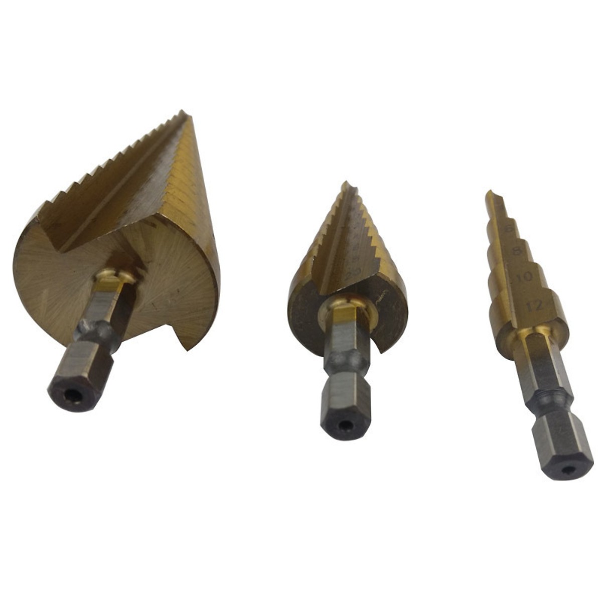 Bộ 3 mũi khoan bước tháp phủ titanium 4-32mm cao cấp Canino