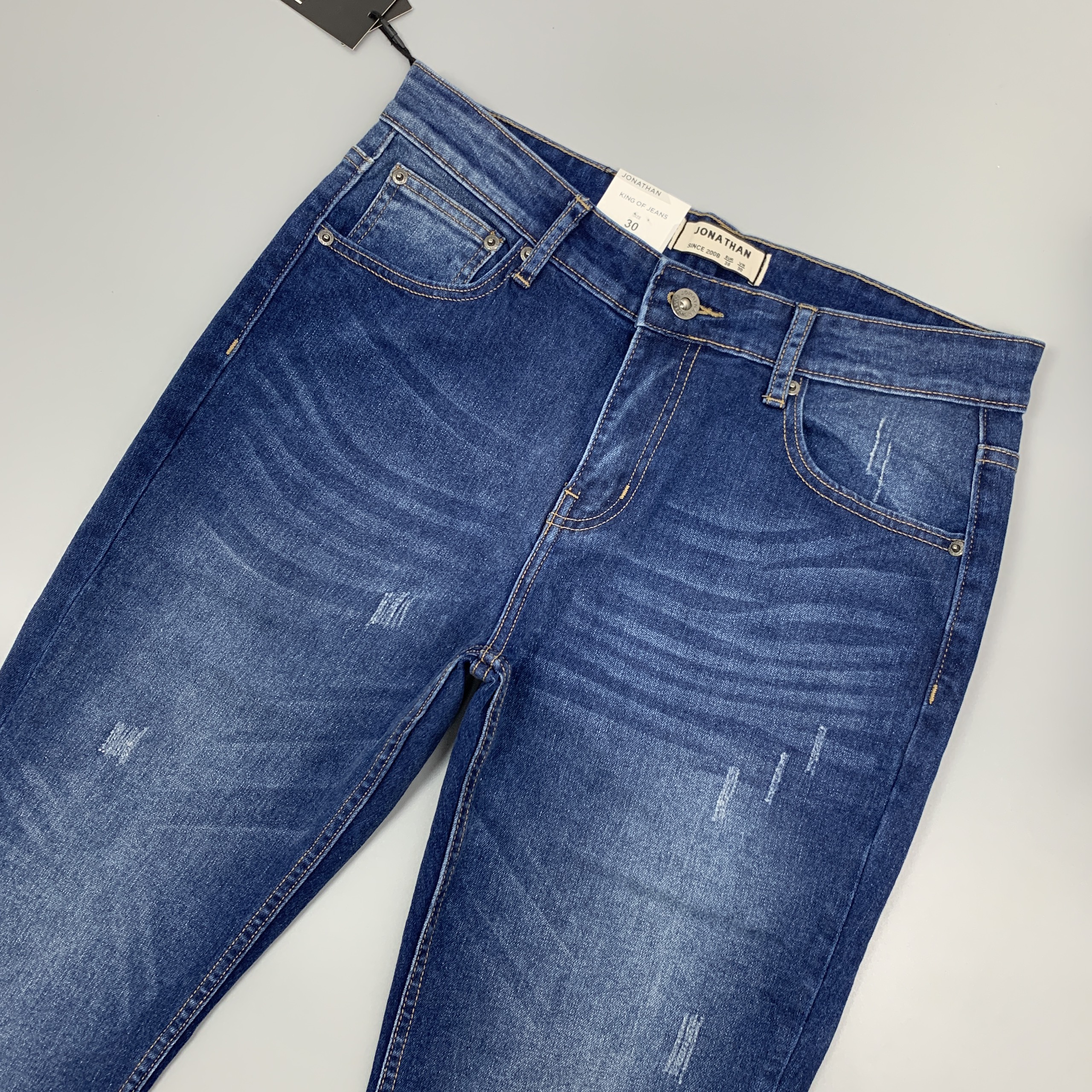 Quần jean nam xanh biển JONATHAN QJ058 vải denim cao cấp co giãn nhẹ 4 chiều, form dáng chuẩn đẹp, trẻ trung, hottrend