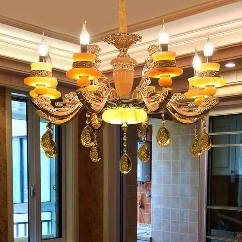 Đèn chùm MIWER phong cách sang trọng loại 8 tay trang trí nhà cửa hiện đại - kèm bóng LED
