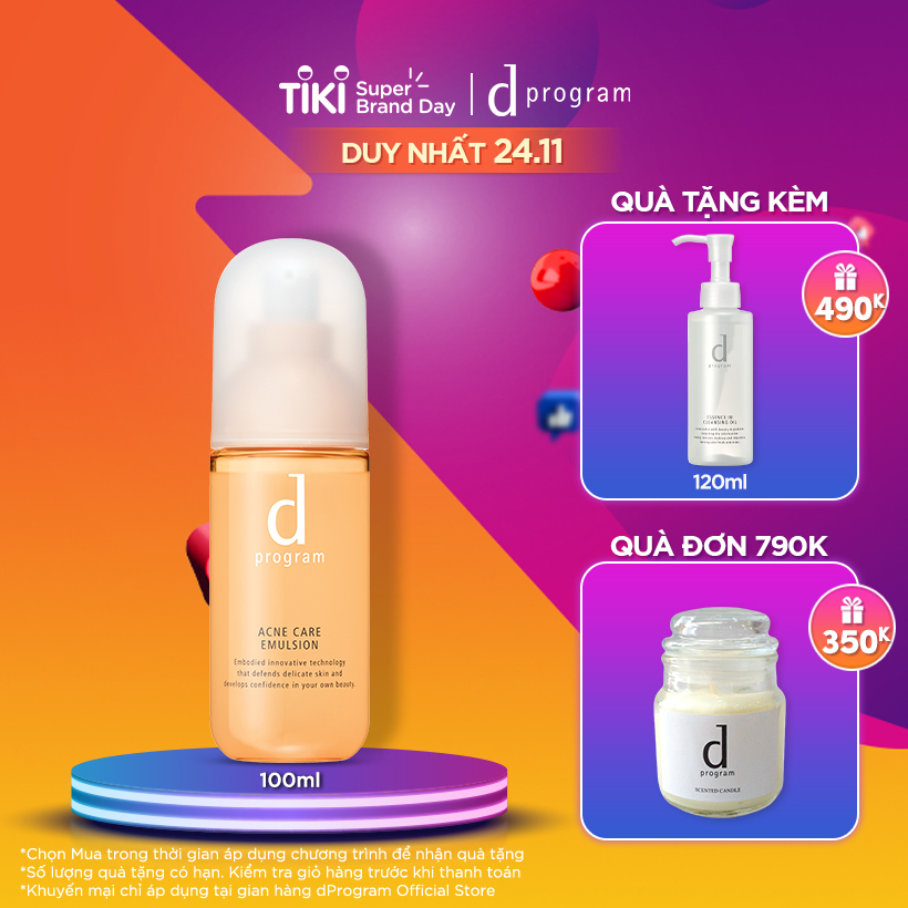 Sữa Dưỡng Cho Da Mụn Nhạy Cảm d program Acne Care Emulsion 100ml