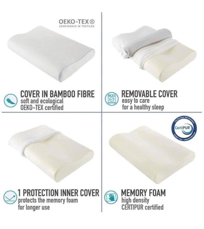 Gối Ngủ Dreamzie Hỗ Trợ Giảm Đau Cổ Vai Gáy, Dreamzie Pillow, 60x40 Chống Thoái Hóa Đốt Sống Cổ, Chuẩn EU, Nhập Đức