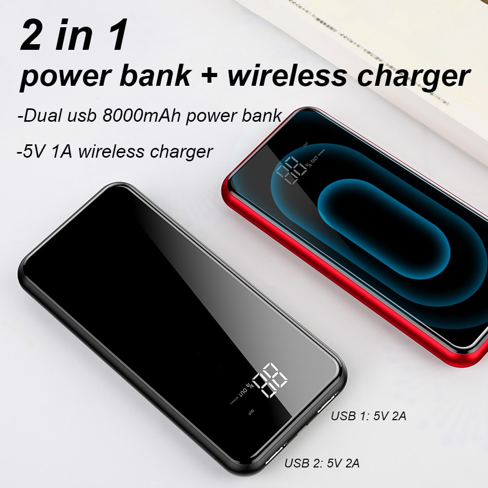 Sạc dự phòng không dây Baseus Full screen backet wireless  8000mAh - Hàng chính hãng