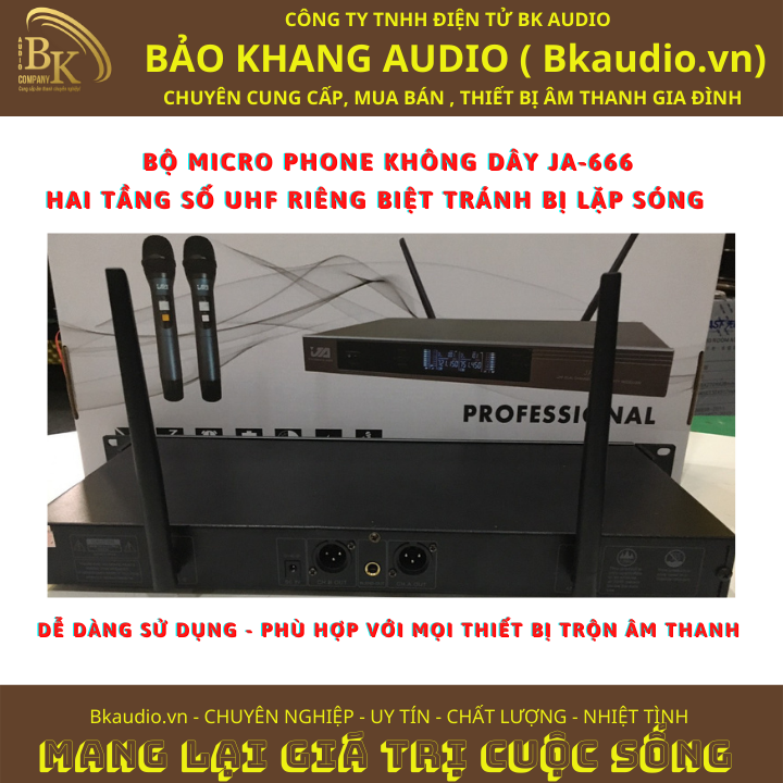 Micro cầm tay không dây JA_666. Msp: SPM-06